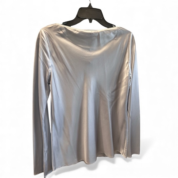 NWT Antonio Melani Shimmering Ice Silk Cowl Neck Blouse – Silver | Size M - Picture 4 of 8